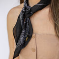 Satin Paisley Headscarf - Black