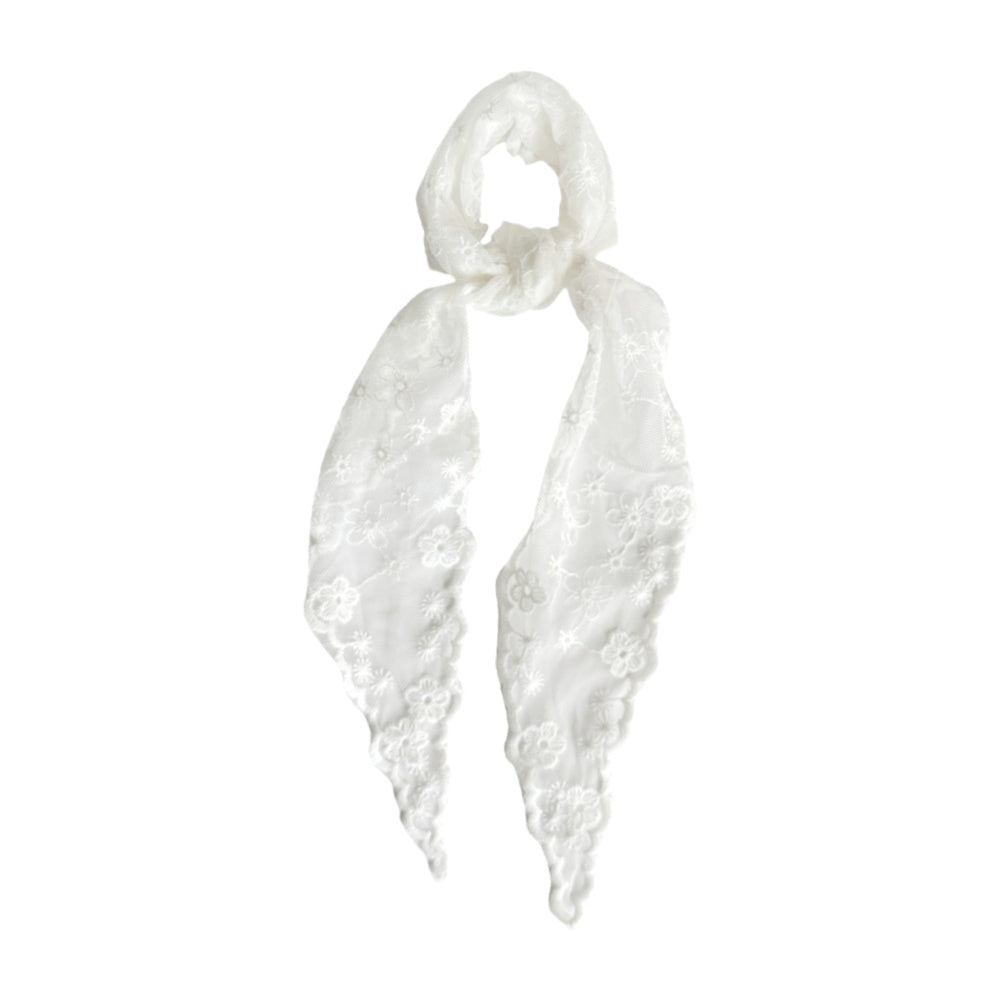 Delicate Lace Headscarf - White