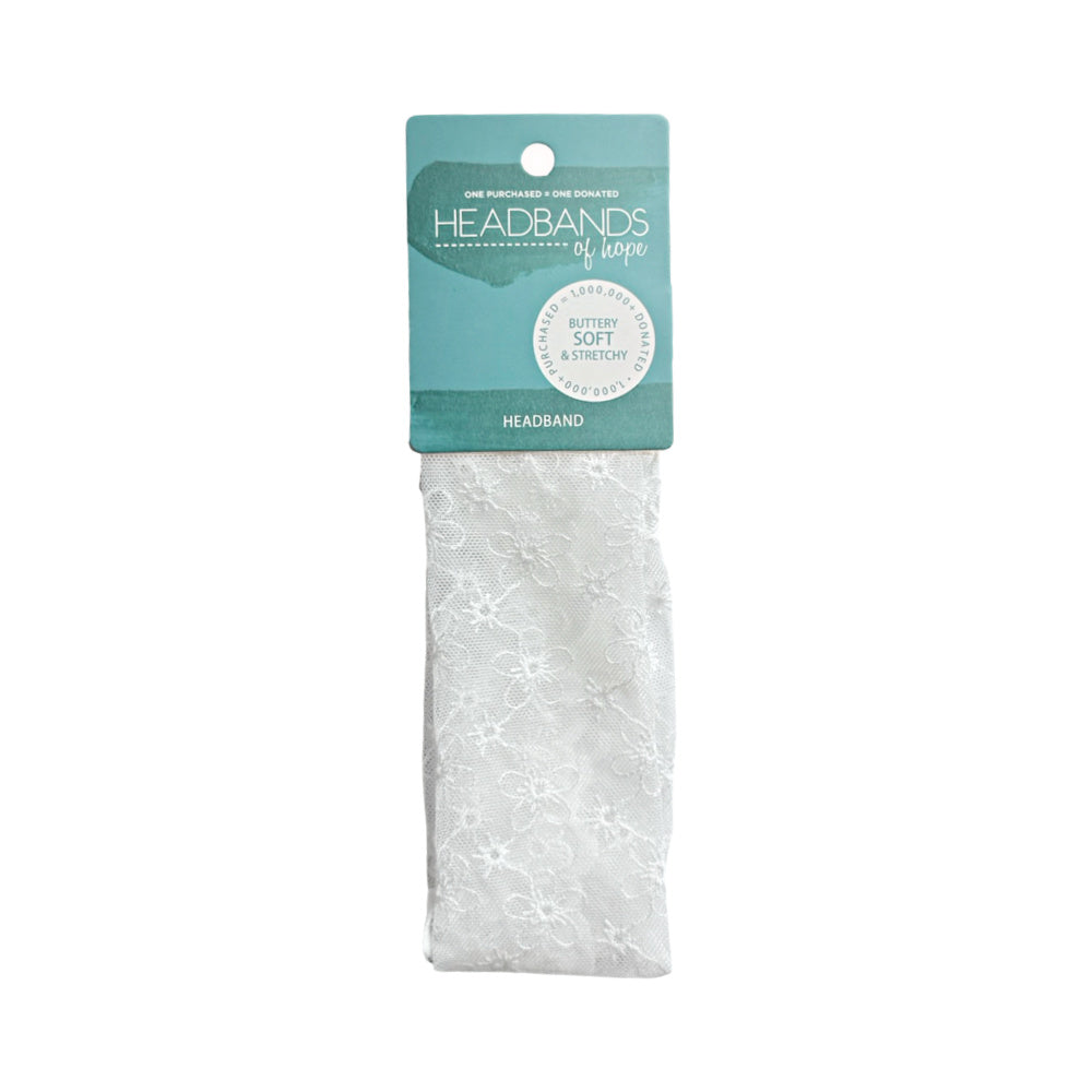 Delicate Lace Headscarf - White