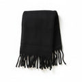 Oversized Fringe Scarf - Black