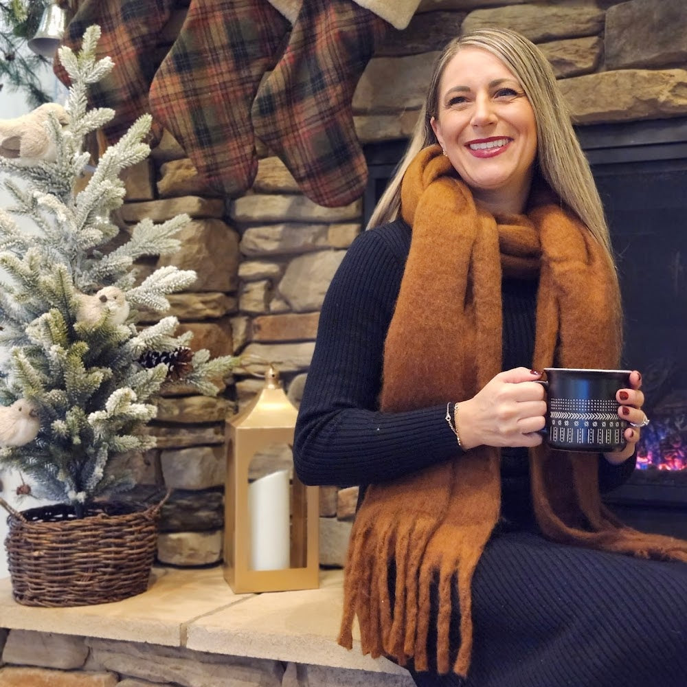 Oversized Fringe Scarf - Brown