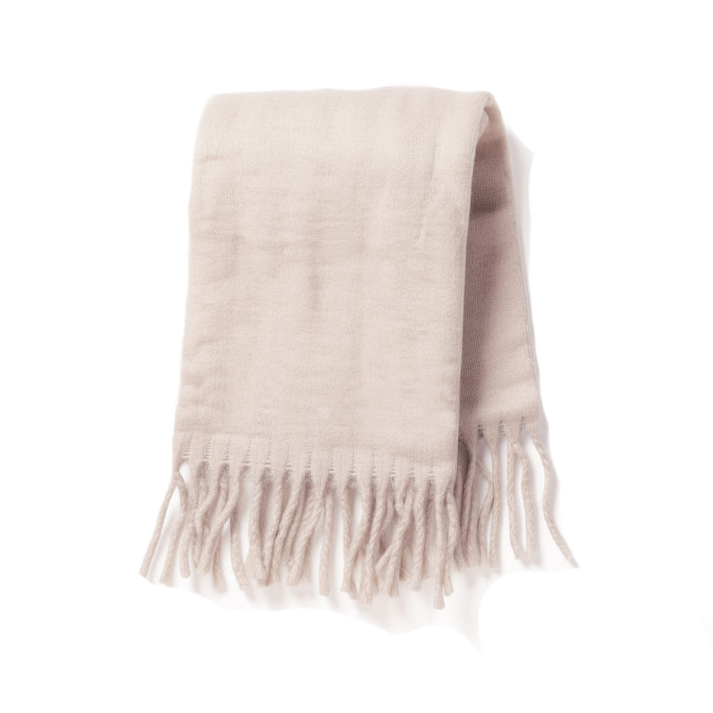 Oversized Fringe Scarf - Beige