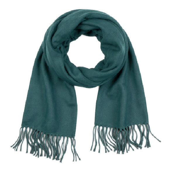 Italian Fringe Scarf - Evergreen