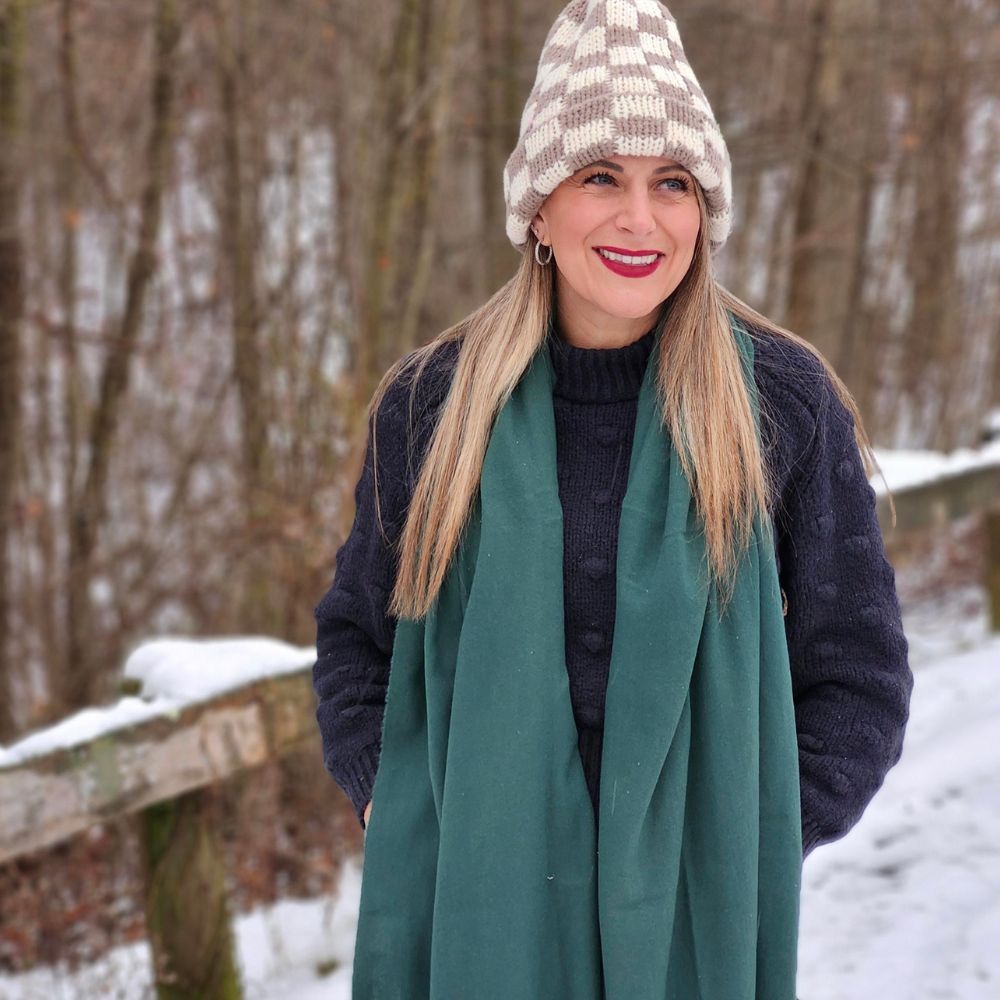 Italian Fringe Scarf - Evergreen