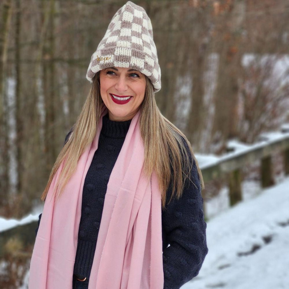 Italian Fringe Scarf - Rose Quartz