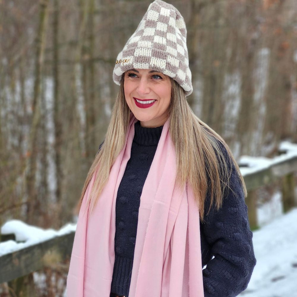 Italian Fringe Scarf - Rose Quartz