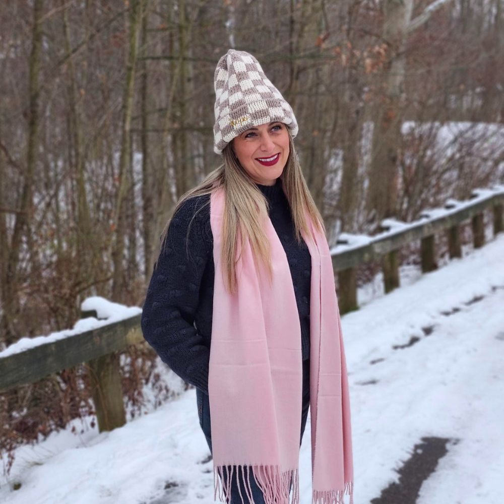 Italian Fringe Scarf - Rose Quartz
