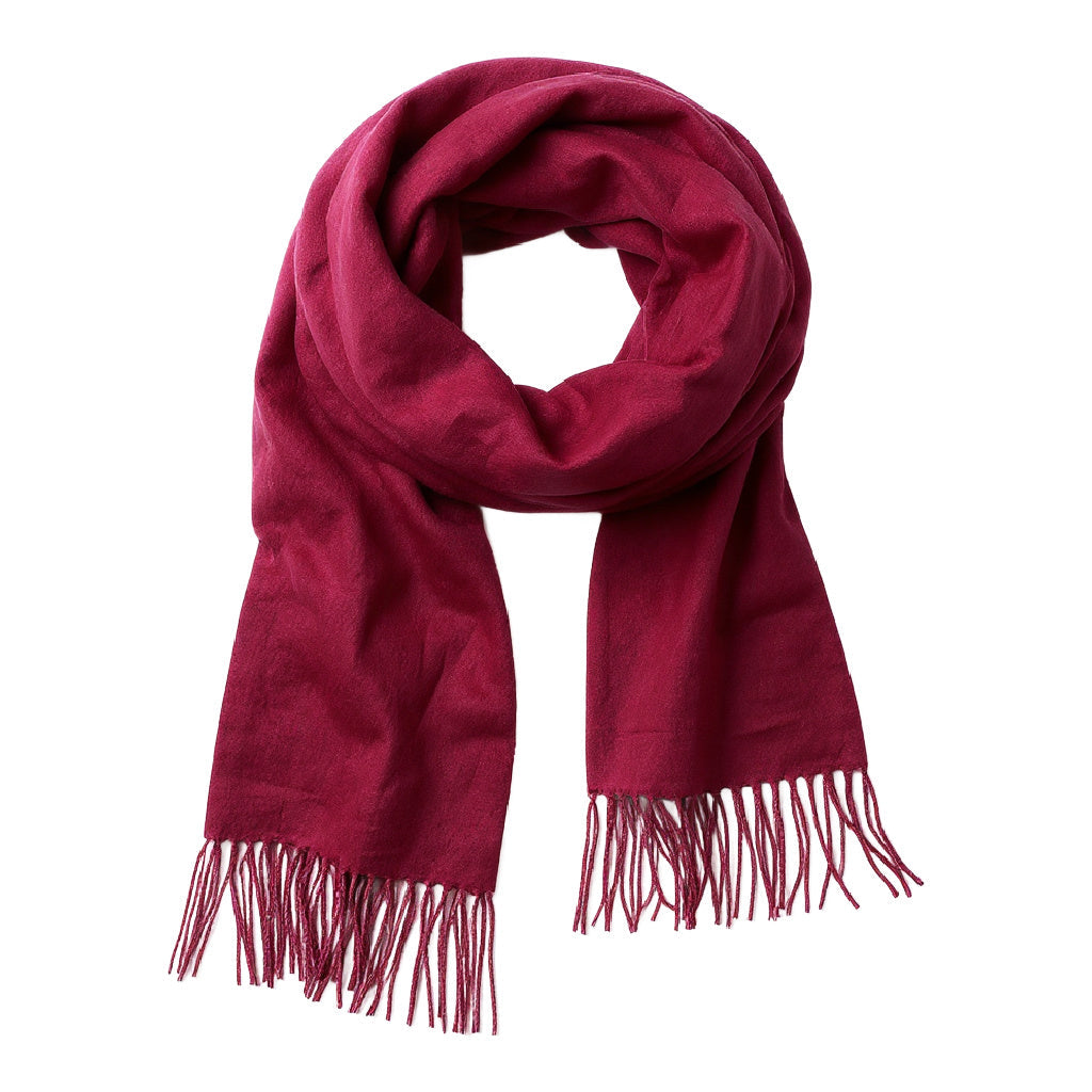 Italian Fringe Scarf - Merlot