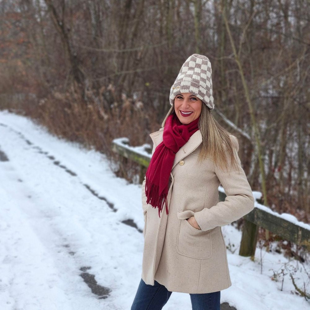 Italian Fringe Scarf - Merlot