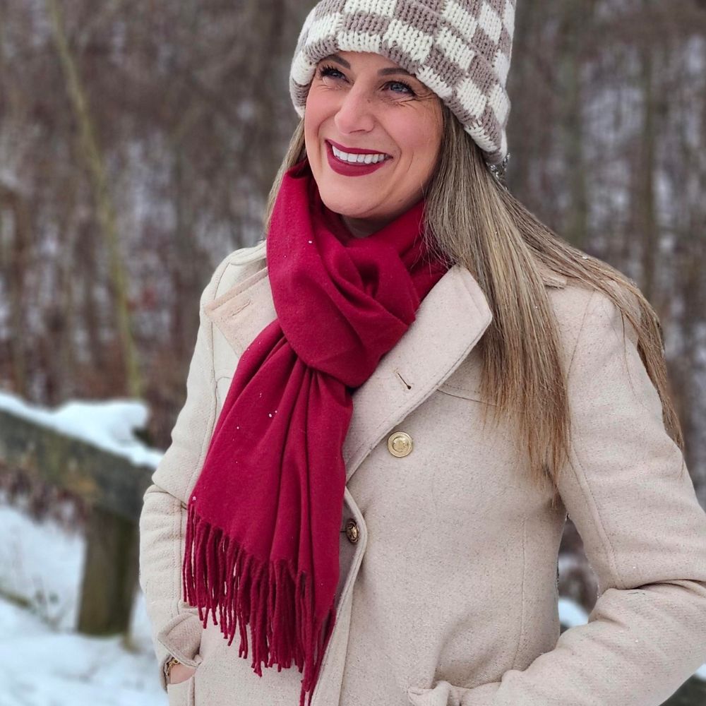 Italian Fringe Scarf - Merlot